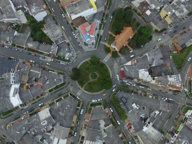 Foto aérea del barrio La Estrella de Manizales