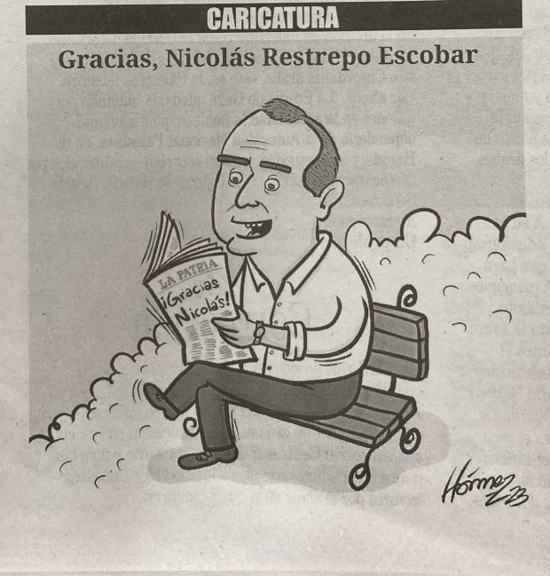 Caricatura de Hómez sobre Nicolás Restrepo Escobar.