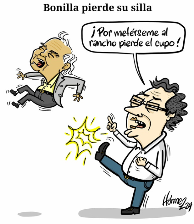 Caricatura 5 de diciembre del 2024: Ricardo Bonilla pierde su silla en el Ministerio de Hacienda