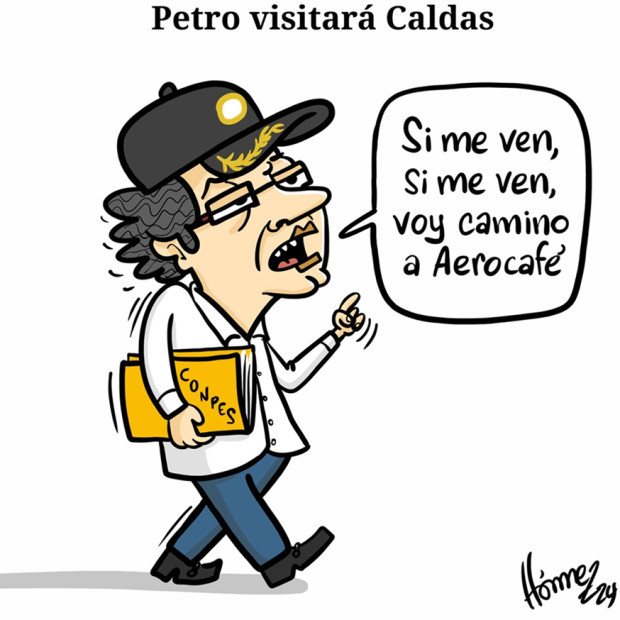 Caricatura 15 de diciembre del 2024: Gustavo Petro, presidente de Colombia, visitará Caldas para ratificar apoyo a Aerocafé