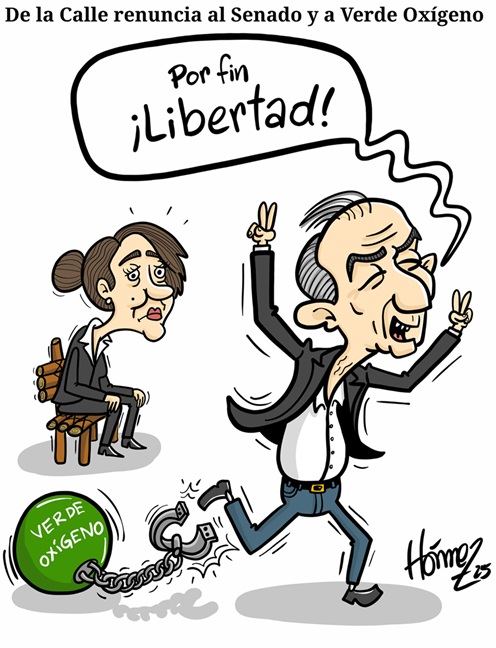 Caricatura 28 de enero del 2025: Humberto De la Calle renuncia al Senado y al partido Verde Oxígeno