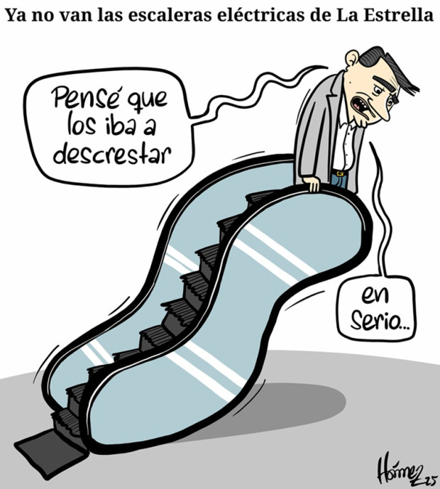 Caricatura 2 de marzo del 2025: Ya no van las escaleras eléctricas del barrio La Estrella de Manizales