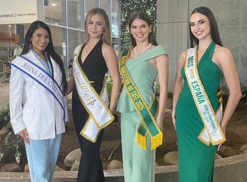 Costa Rica, Colombia, Brasil y España, las primera candidatas en llegar al Reinado Internacional del Café de la Feria de Manizales 2025.