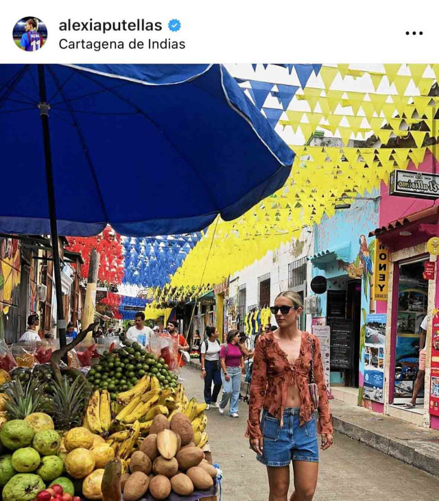 De visita en Cartagena Foto|Tomada del IG @alexiaputellas|LA PATRIA