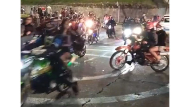 Rodada de motociclistas en Manizales, en Halloween del 2024