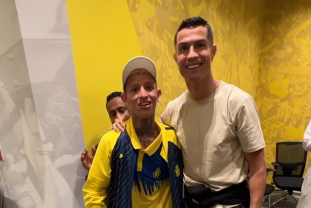 La Liendra posó con su ídolo, el portugués Cristiano Ronaldo.