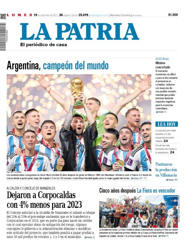 Portada 19 de diciembre del 2022