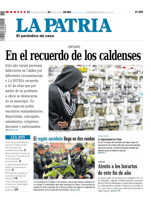 Portada 27 de diciembre del 2022