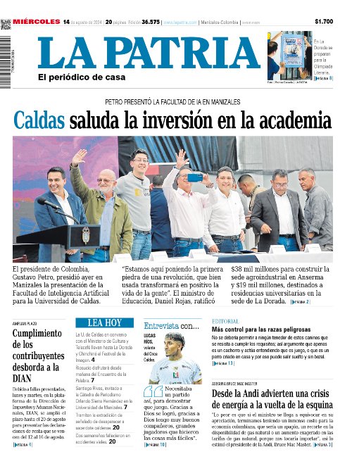 Portada 14 de agosto del 2024