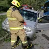 Este es el carro accidentado esta mañana en la avenida Kevin Ángel. 