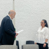 Belizza Janet Ruiz Mendoza asumió ayer en Bogotá como vicerrectora de Universidad Nacional sede Manizales, ante el rector, Leopoldo Múnera.
