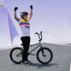 Queen Saray Villegas durante su participación en la final del BMX Freestyle de París 2024.