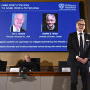 El profesor Anders Irback habla en una conferencia de prensa en la Real Academia Sueca de Ciencias después de anunciar los ganadores del Premio Nobel de Física 2024, en Estocolmo, Suecia, este 8 de octubre de 2024.