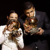 Aitana Bonmatí y Rodrigo Hernández 'Rodri', los ganadores del Balón de Oro en París. 