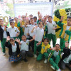 Estudiantes de la Institución Educativa Gran Colombia en la celebración de los 80 años del colegio. 