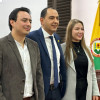 Mesa Directiva del Concejo de Manizales 2025: En su orden, Julián García (Primera Vicepresidencia), Julián Andrés Osorio (Presidencia) y Manuela Rodríguez (Segunda Vicepresidencia).