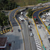 Vista aérea de las obras en el intercambiador vial de Los Cedros, en Manizales (foto de diciembre de este 2024).