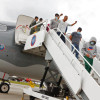  Llegada de ciudadanos deportados desde Estados Unidos en un vuelo de la Fuerza Aeroespacial Colombiana (FAC) este martes, en Bogotá (Colombia).