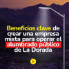 La Alcaldía de La Dorada publicó imágenes como esta para impulsar el proyecto de acuerdo con el cual busca que se cree una empresa mixta, destinada a manejar el alumbrado público. 