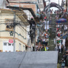 El Down Hill Urbano de la Feria de Manizales empezó en las escaleras de Campoamor. Al final del descenso, antes de esta rampa, ocurrió un accidente entre un ciclista y un ciudadano que observaba la competencia.