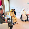 Gustavo Petro junto al vicepresidente y primer ministro de Emiratos Árabes Unidos Mohammed Bin Rashid Al Maktoum, durante la Cumbre Mundial de Gobiernos, este martes en Dubái. 