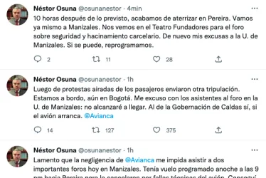 Minjusticia se queja de Avianca por retrasos en su vuelo para llegar a Manizales