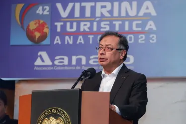 Gustavo Petro durante su intervención en Anato