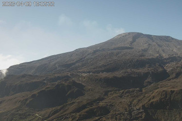 Así se observaba ayer el volcán Nevado del Ruiz desde el cerró Gualí. 