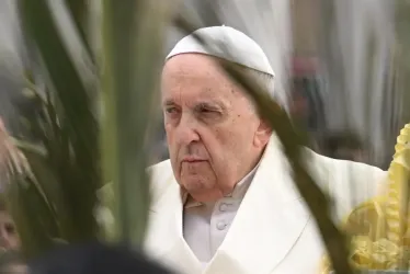 Papa Francisco durante el Domingo de Ramos en el Vaticano. 