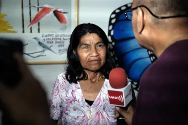 Fátima Valencia, abuela de los cuatro niños perdidos desde hace 20 días después de un accidente aéreo en el sur de Colombia.