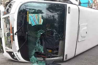 El colectivo de Gran Caldas accidentado este miércoles. 