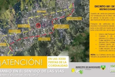 Tenga en cuenta las restricciones de movilidad en Manzanares por Fiestas de la Cordialidad