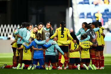 El equipo de Colombia reacciona después de ganar el partido de la Copa Mundial Femenina de la FIFA ante Corea del Sur en el Estadio de Fútbol de Sydney en Sydney, Australia.