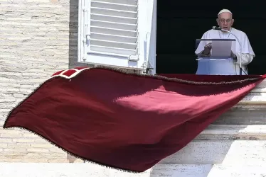 Papa Francisco durante la lectura del Angelus.