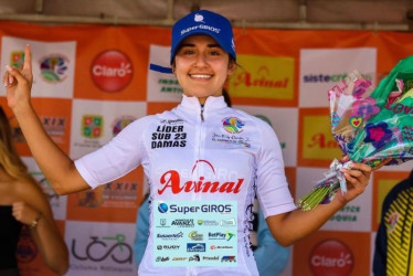 Natalia Carmona, del equipo Supergiros - Alcaldía de Manizales - Gobernación de Caldas - Susuerte, fue tercera en la etapa de ayer y también ocupa el tercer lugar en la general.
