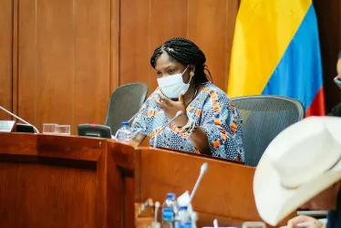 La vicepresidenta y ministra de La Igualdad, Francia Márquez, en la Comisión Séptima del Senado.