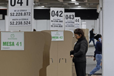 Puesto de votación en Bogotá. 