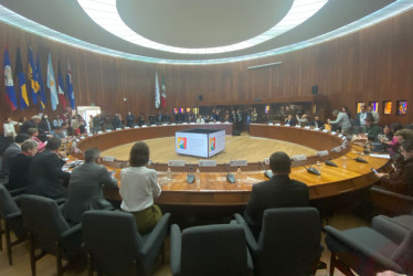 Acto de clausura del quinto Ciclo de la Mesa de Diálogos de Paz entre el Gobierno nacional y el Ejército de Liberación Nacional (Eln).