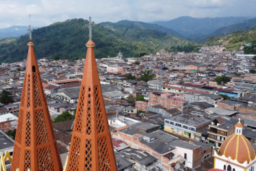 Foto aérea del municipio de Chinchiná (Caldas)