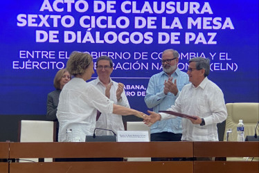 Acto de clausura del sexto ciclo de diálogos de paz entre el Gobierno nacional y el Eln.