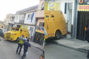 Accidente en el barrio San Antonio (Manizales) este martes. 