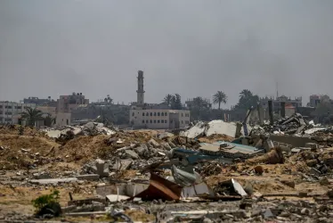 Vista de edificios destruidos durante una operación militar israelí. 