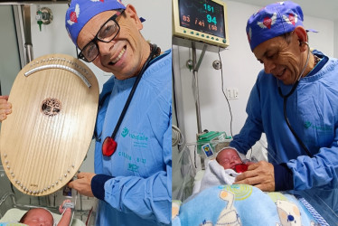 El doctor Carlos Alberto Montoya atendió a Matías y a Miguel Ángel en su primer mes y medio de nacidos.