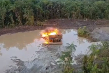 Destrucción de unidades de minería ilegal en el departamento del Chocó.