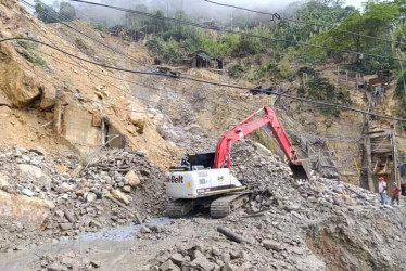 Caída de rocas en el sector Cien Pesos en Marmato (Caldas).