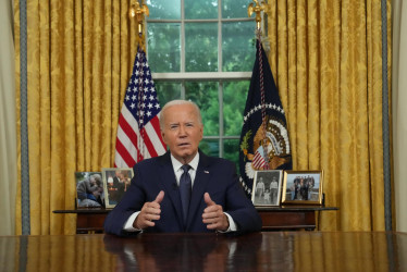 El presidente estadounidense Joe Biden pronunció un discurso a su país desde la Oficina Oval de la Casa Blanca en Washington DC.