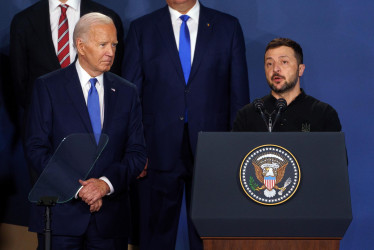 Biden introdujo al presidente ucraniano, Volodímir Zelenski, como "presidente Putin"