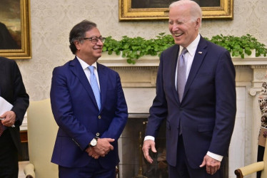 Reunión del presidente Gustavo Petro con su homólogo estadounidense, Joe Biden, en abril del año pasado. El Departamento de Estado publicó un informe sobre el clima de inversión de Colombia en el que aseguró que "la corrupción se mantiene como un reto significativo".