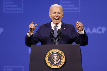 Joe Biden, presidente de Estados Unidos y precandidato del Partido Demócrata a las elecciones.