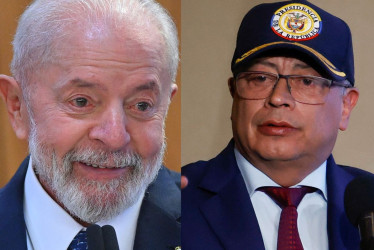 Los presidentes de Brasil, Luiz Inácio Lula da Silva, y Colombia, Gustavo Petro. 